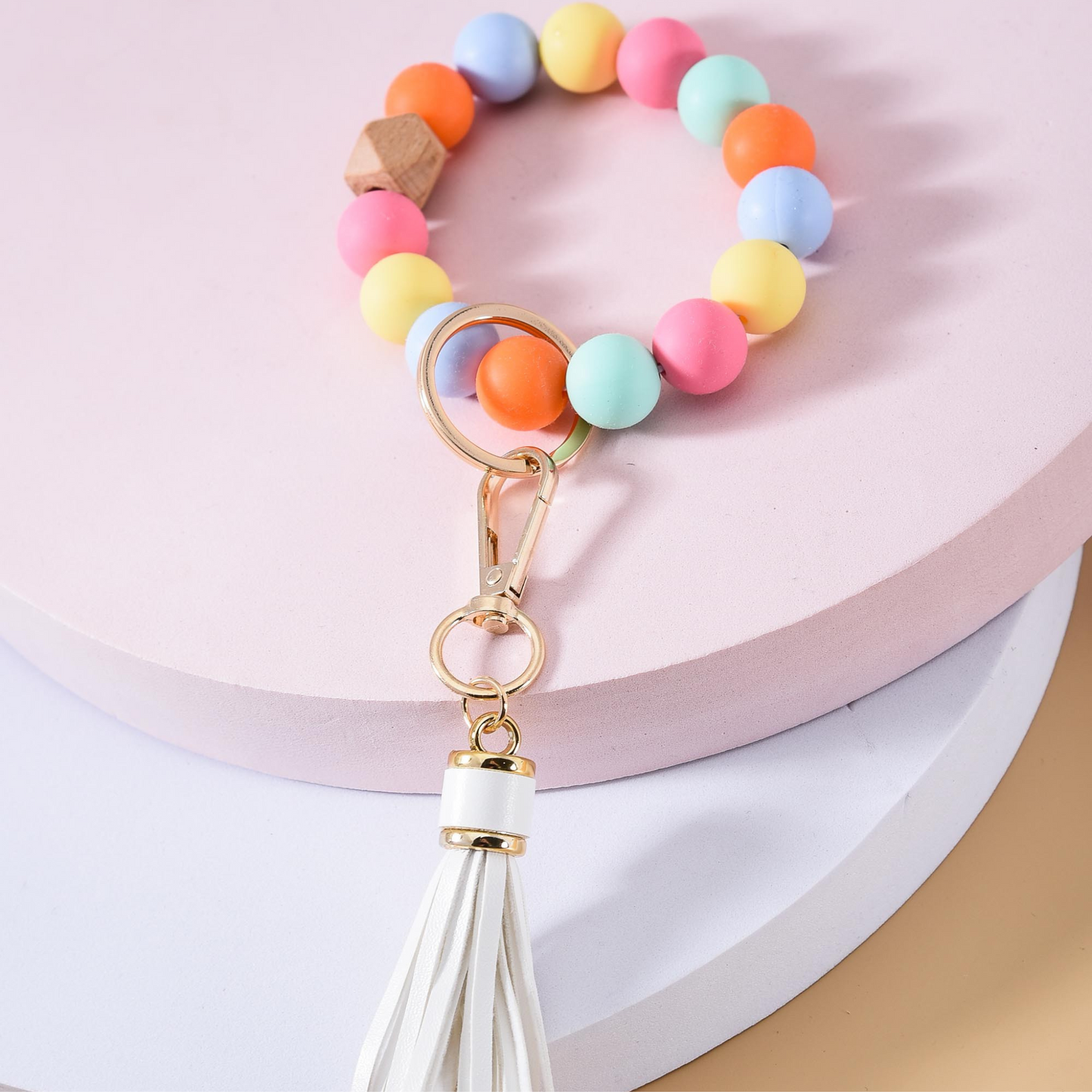 Bead Tassel Bracelet Key Holder