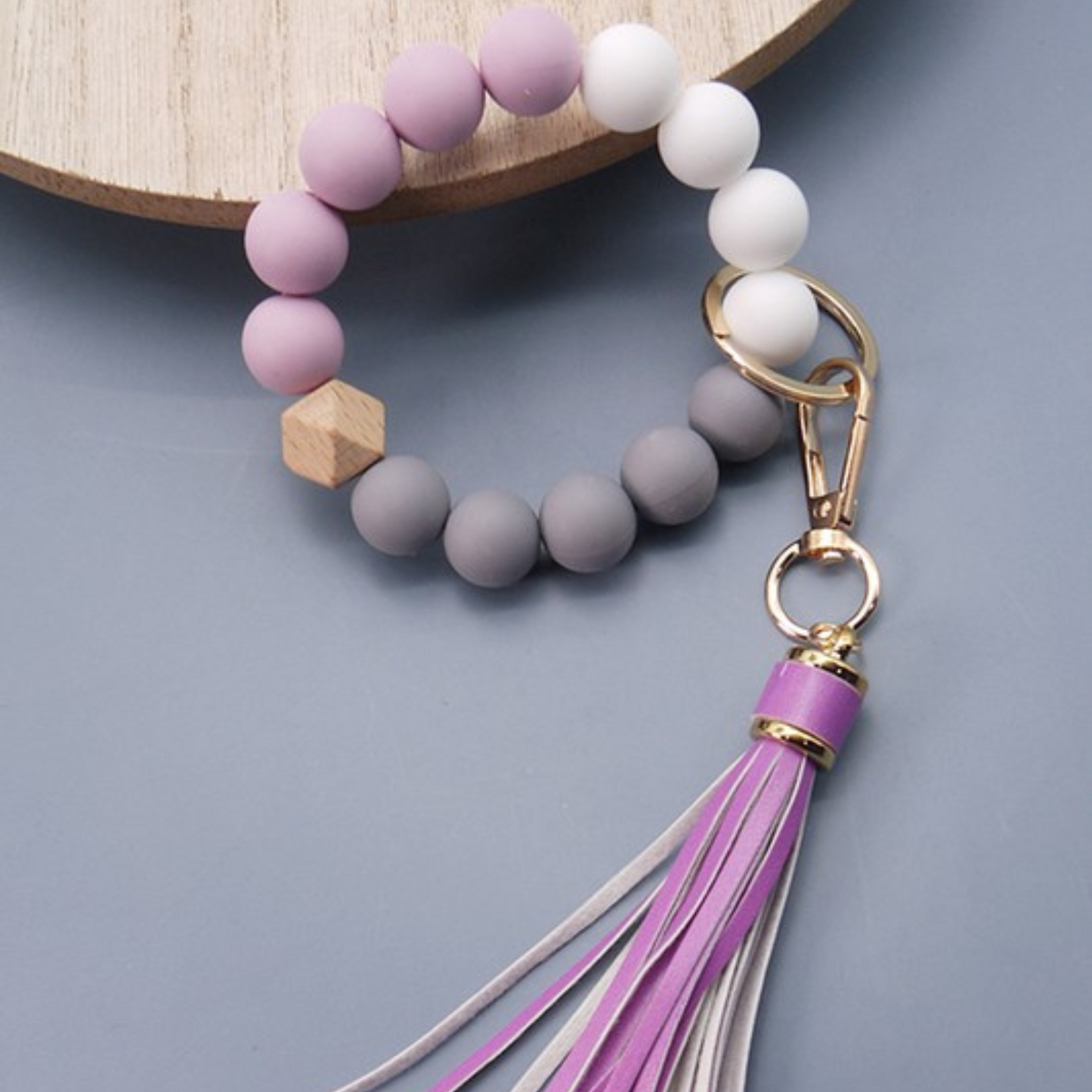 Bead Tassel Bracelet Key Holder