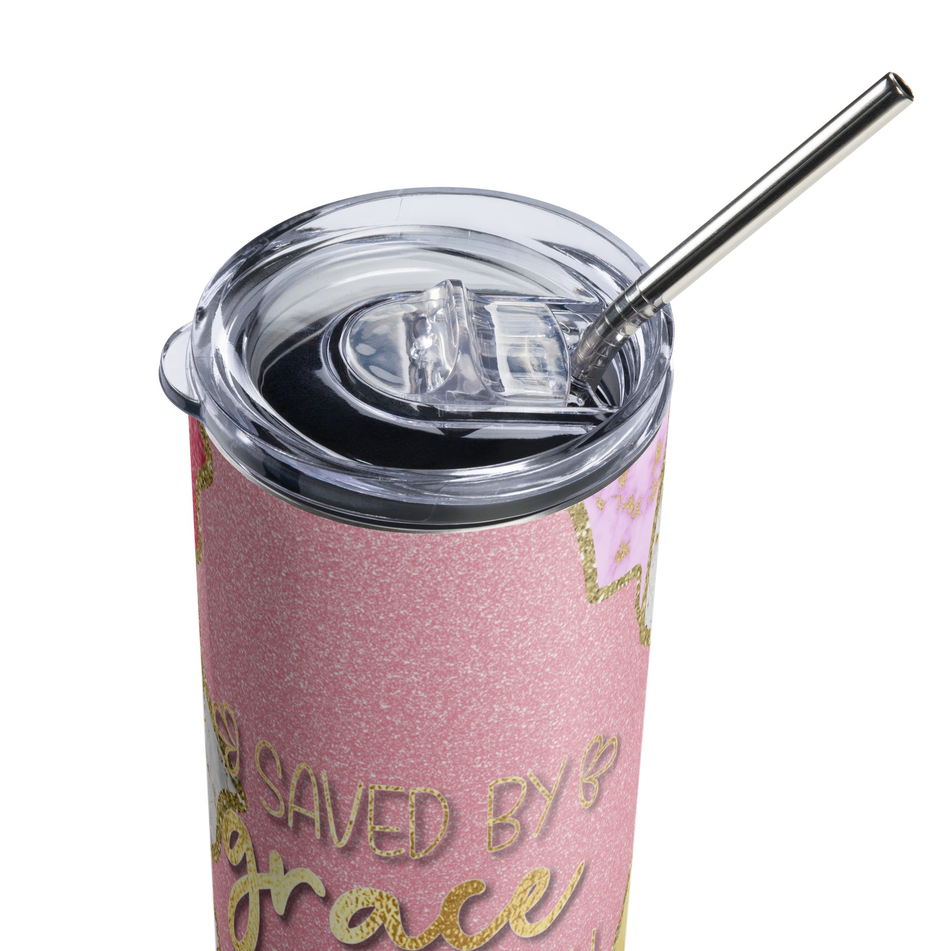 Grace-inspired stainless steel tumbler with a powerful message