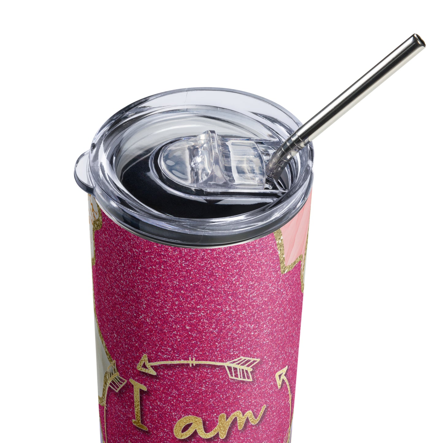 Carry a meaningful reminder wherever you go with this stainless steel tumbler, boasting an uplifting "I Am With You Always" design, and enjoy the convenience of its 20 oz capacity, accompanied by a secure lid and straw.