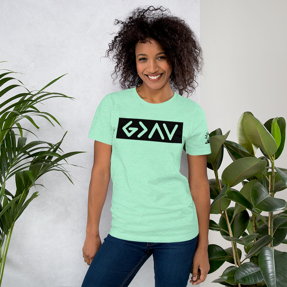 Bella Canvas 3001 T-Shirt with God is Greater Than the Highs and Lows  Design – Catching Daisies Boutique